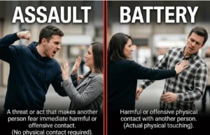 Assault vs. Battery: The Complete Legal Guide to Key Differences, Criminal Charges, Penalties, State Laws, Aggravated Offenses & Civil Claims Assault vs. Battery