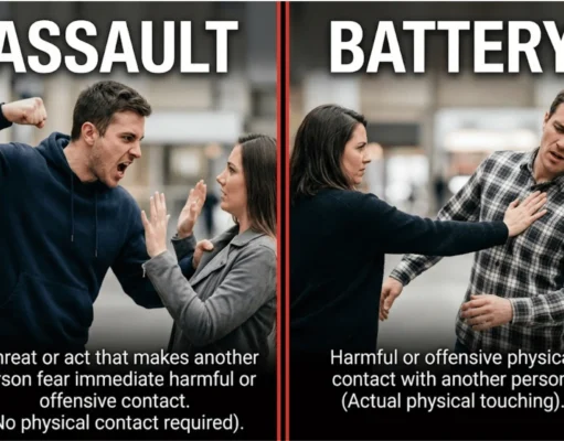 Assault vs. Battery: The Complete Legal Guide to Key Differences, Criminal Charges, Penalties, State Laws, Aggravated Offenses & Civil Claims Assault vs. Battery