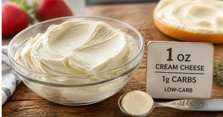 Carbs in cream cheese, ounce By ounce